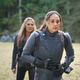 Surprise guest star Paige Turco (as Abigail Griffin) with Lindsey Morgan (as Raven Reyes).